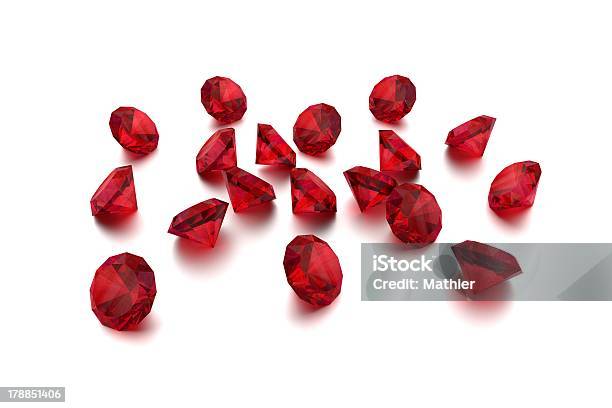 3 D Ruby 18 Vermelho Jóias - Fotografias de stock e mais imagens de Diamante - Diamante, Vermelho, Abundância