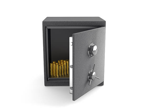 istock Open Safe with Gold coins, isolated on white 178851544