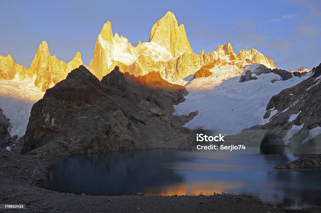 Fitz Roy mountain. Walking around El Chalten. The Glaciers National park. Argentina. Argentina Stock Photo