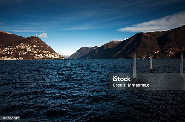 Lugano Bre - Fotografie stock e altre immagini di Acqua - Acqua, Alpi, Alpi svizzere