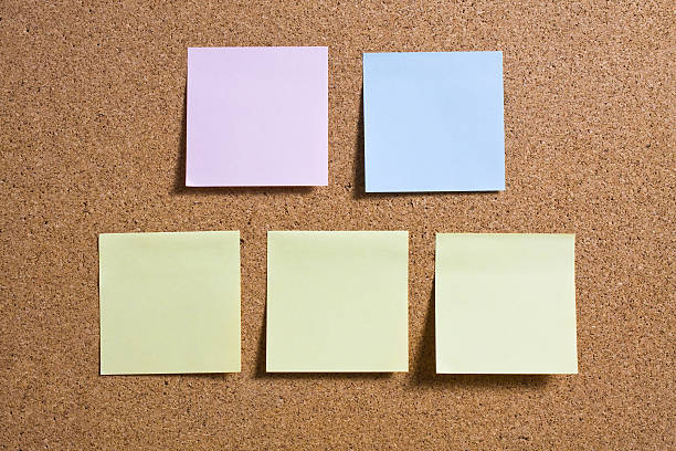 istock Yellow memo stick on cork board background 178853988