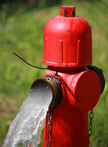 poderosa fluxo de água que vem com um impulso de hydran - impetus imagens e fotografias de stock