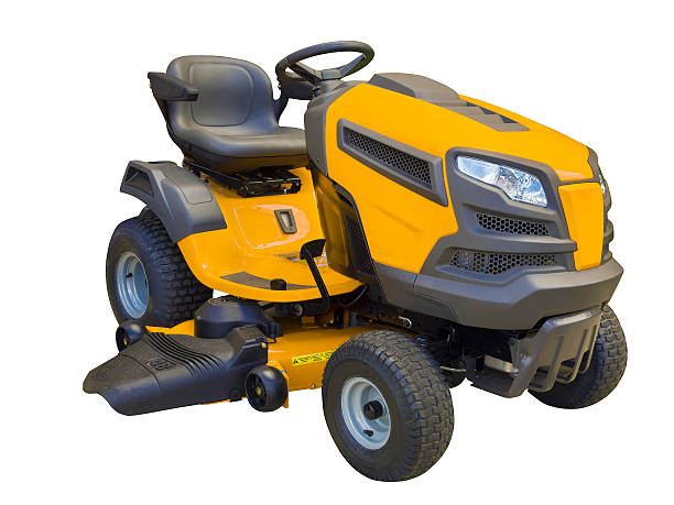 istock Lawn mower tractor, isolated on white 178854440
