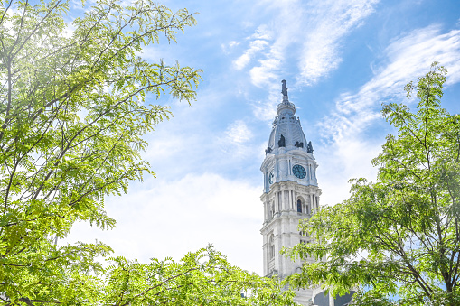 The dome of the Indiana State Capitol Building as seen from Alabama street in Downtown Indianapolis