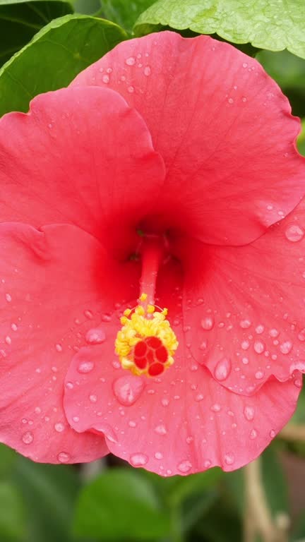 Red Hibiscus flower.