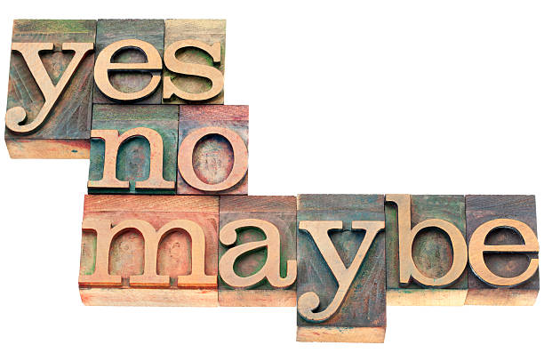 istock yes, no, maybe in wood type 178855999