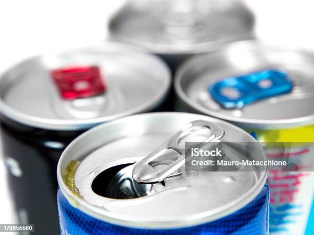 Energy Drink Cans Stock Photo - Download Image Now - Energy Drink, White Background, Blue