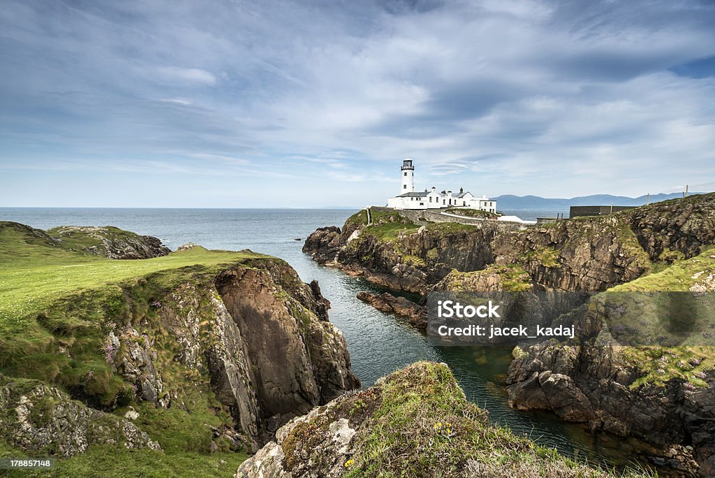 Weiße Leuchtturm Fanad Head, North Irland - Lizenzfrei Verwaltungsbezirk Donegal County Stock-Foto