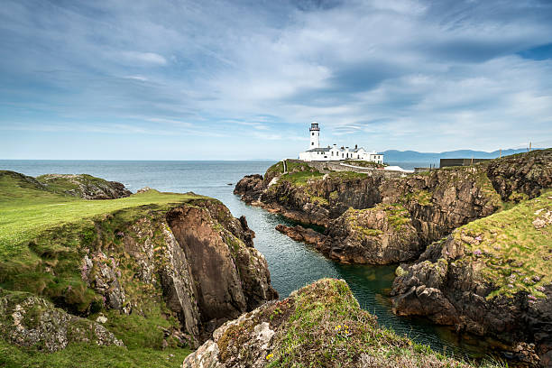 White Lighthouse, Fanad Head, North Ireland stock photo