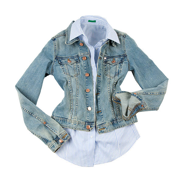istock Denim jacket with striped shirt 178857654
