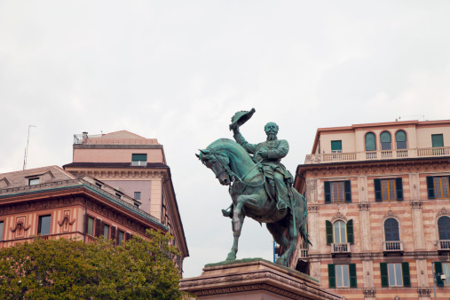 A statue of Italian king Vittorio Emanuele II