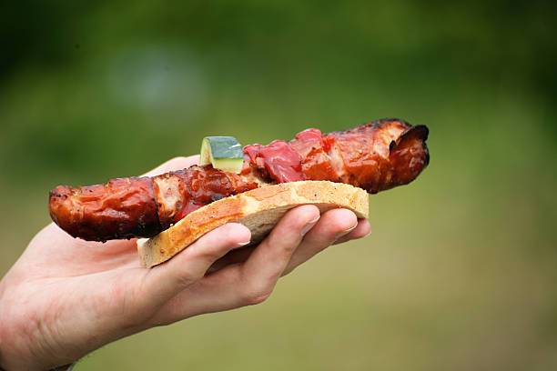 istock Sausage in hand nature barbecue 178858395