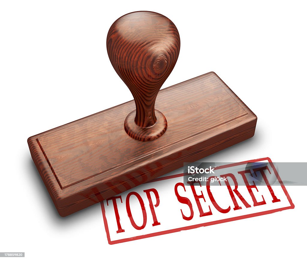 Top secret stamp Top secret stamp, 3d illustration Confidential - Single Word Stock Photo