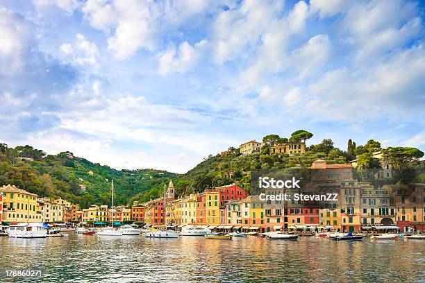 Portofino Luxury Village Landmark Panorama View Liguria Italy Stock Photo - Download Image Now