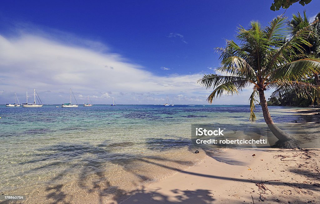 Playa de la isla de Moorea en Tahití - Foto de stock de Cultura de Tahití libre de derechos