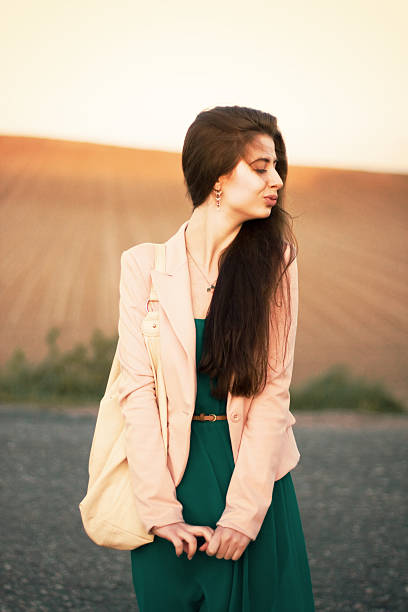 Young beautiful girl outdoor stock photo