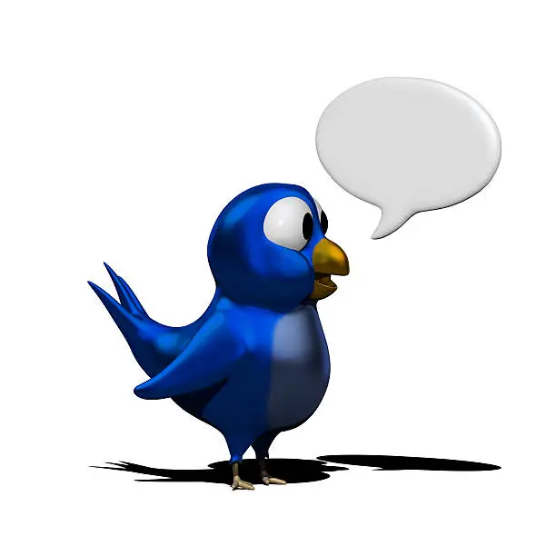 Photo of Blue twittering birds with speak balloon