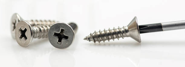 istock DIN 7982 screw for wood close up on white background 1788615406