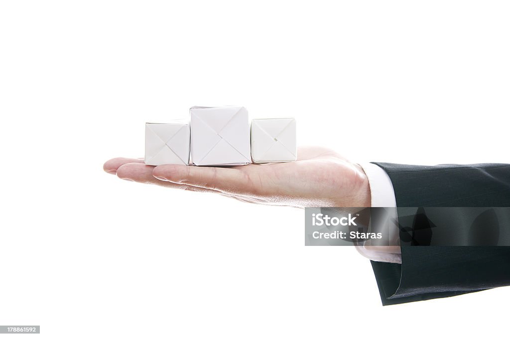 cubes blanc à la main - Photo de Cube libre de droits