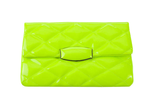 istock Padded fluorescent green patent leather clutch 178861765