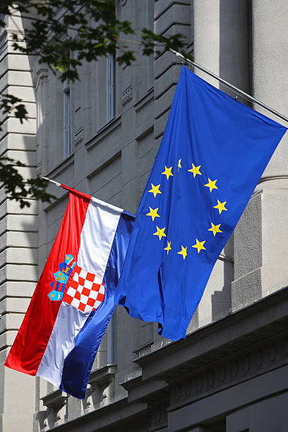 istock EU & Croatian flags in Zagreb 178861964