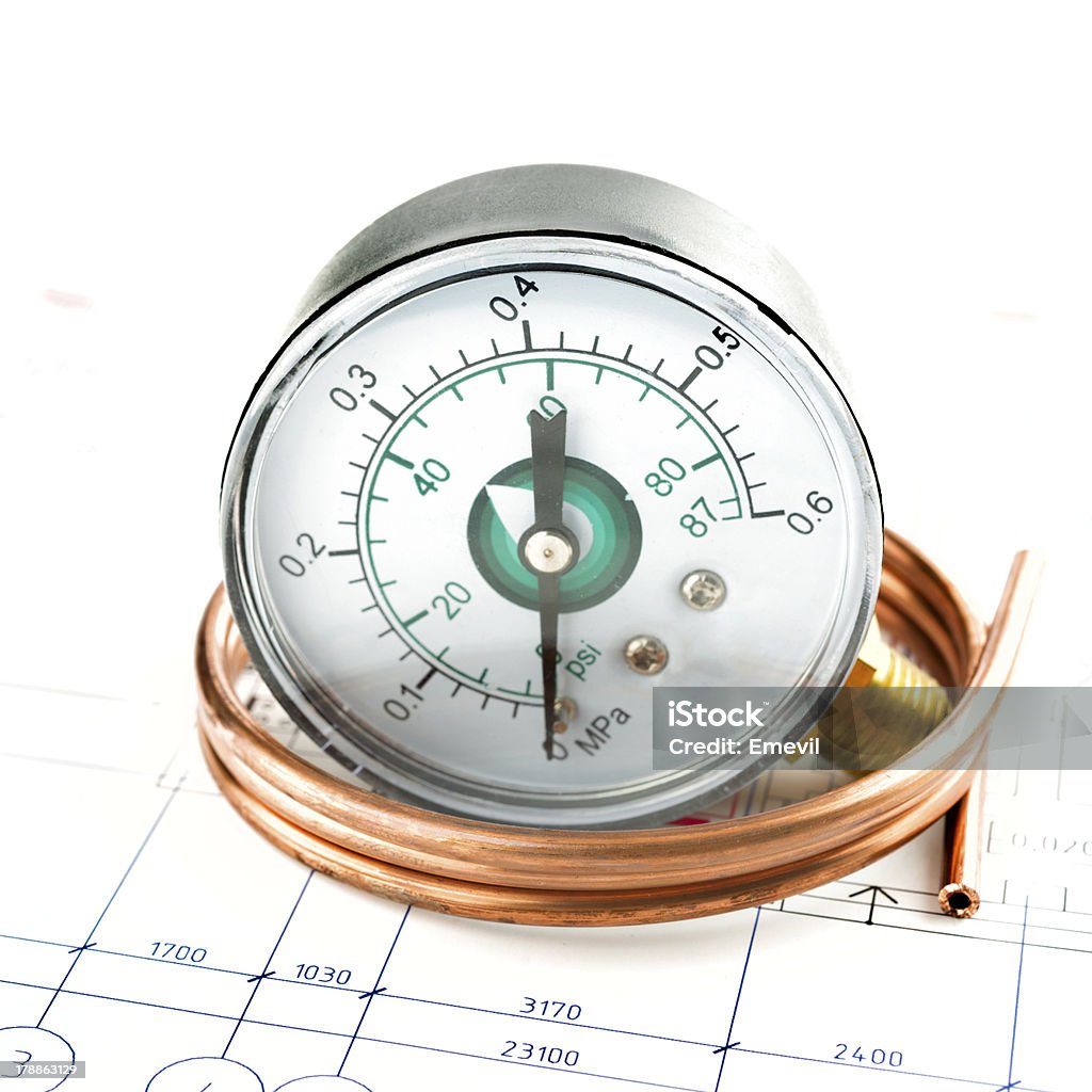 Gli strumenti di misurazione pressione - Foto stock royalty-free di Attrezzatura