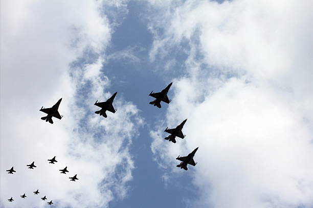 Israeli Air Force  jet fighters at parade stock photo