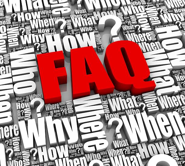 Frequently asked questions word art poster stock photo