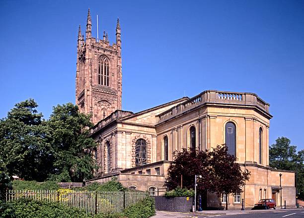 all saints catedral, de derby, inglaterra. - derbyshire - fotografias e filmes do acervo