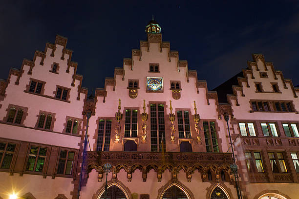 istock Roemer town hall Frankfurt at night 178864093