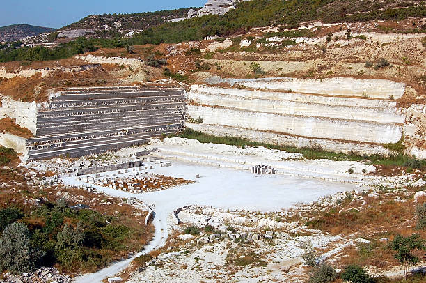 Limestone in quarry Sliced limestone in old quarry, Inkerman, Sevastopol inkerman stock pictures, royalty-free photos & images