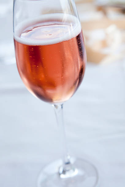 Pink champagne stock photo