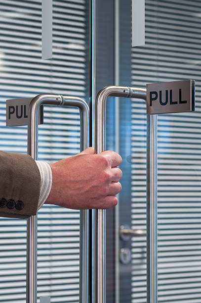 pull open the door stock photo