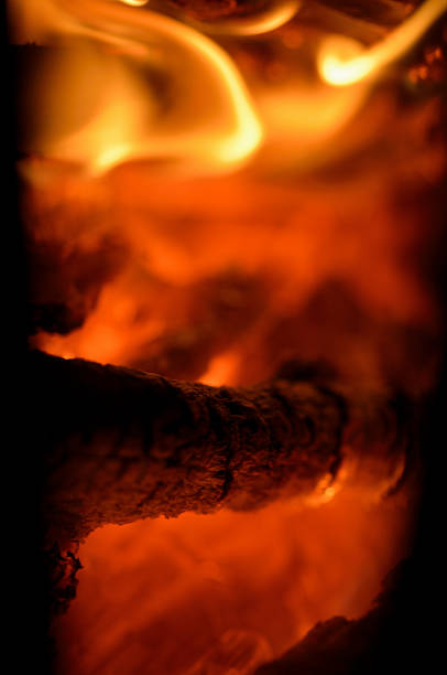 burning embers stock photo