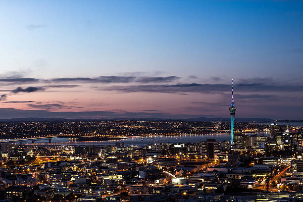 Auckland City at dusk