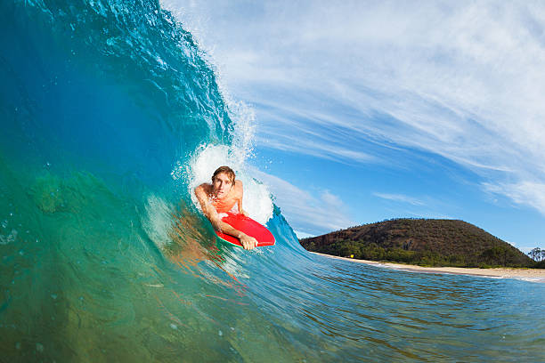 istock Body Boarder Surfing Blue Ocean Wave 178867697