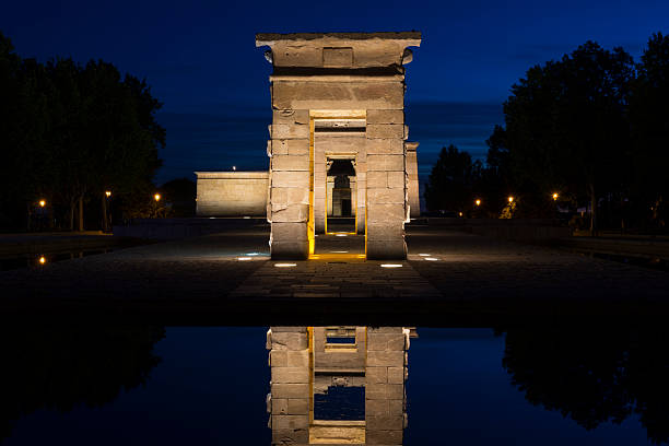 istock Illuminated templo de Debod and reflection at night in Madrid 178867886