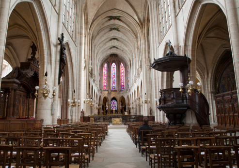 Paris - interior of gothic church Saint Germain l'Auxerrois