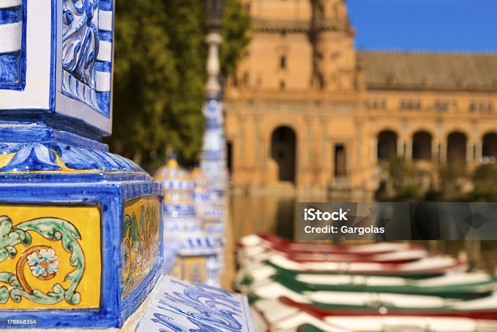 Boote an der Plaza de Espana - Lizenzfrei Andalusien Stock-Foto