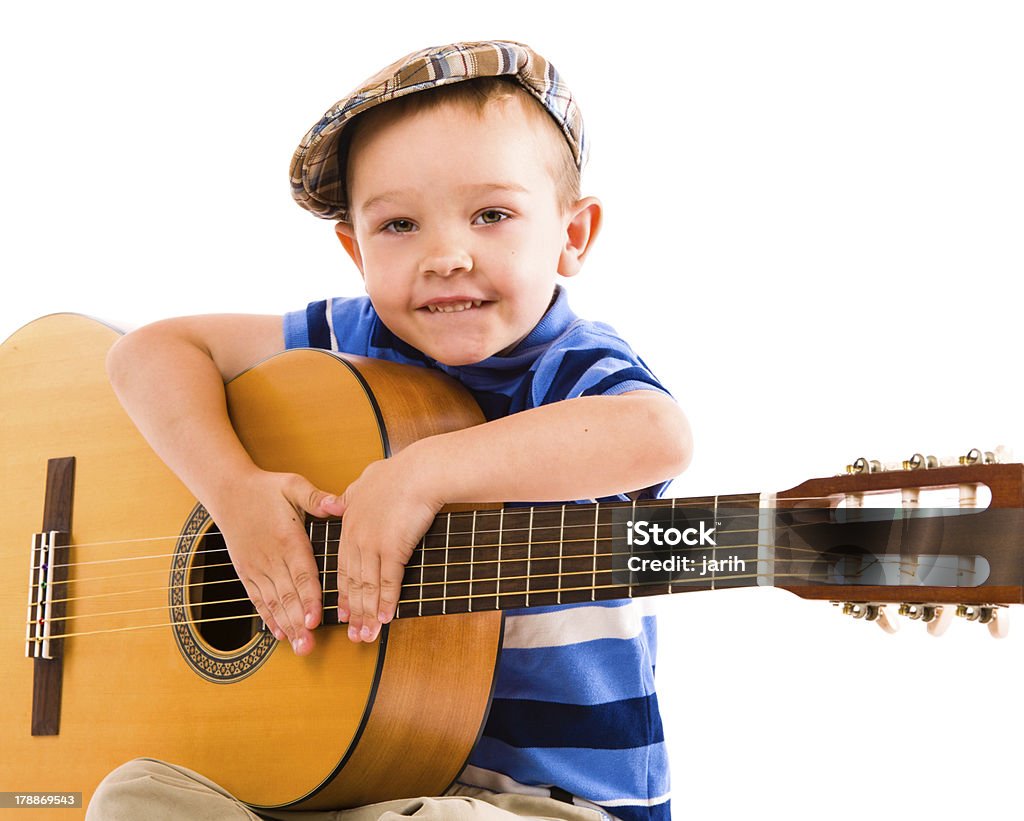 Niño y guitarra - Foto de stock de Actuación - Representación libre de derechos