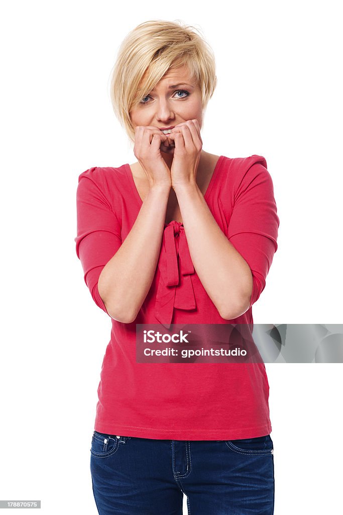 Mujer asustada - Foto de stock de Adulto libre de derechos