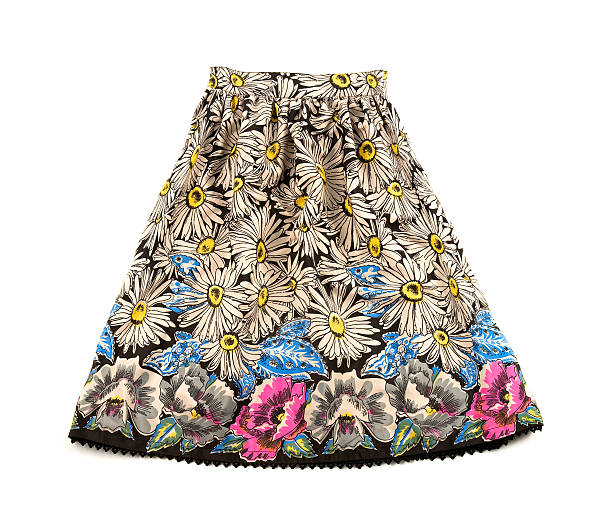 istock Hand drawn flowers pattern evase skirt with lace 178870637