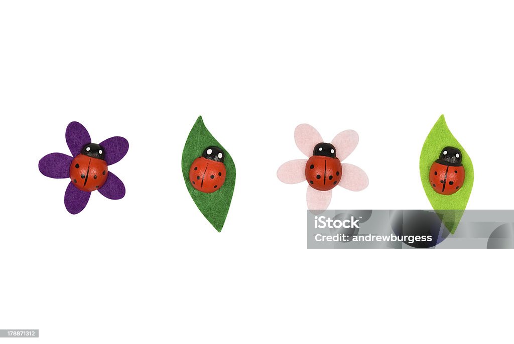 4 つの装飾トーイ ladybirds ます。クリッピングパスが含まれています。 - カットアウトのロイヤリティフリーストックフォト