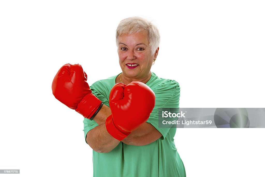 Mujer senior de boxeo - Foto de stock de Actividad libre de derechos