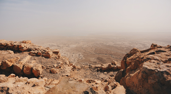 Atop of Masada, looking down into Israeli desert