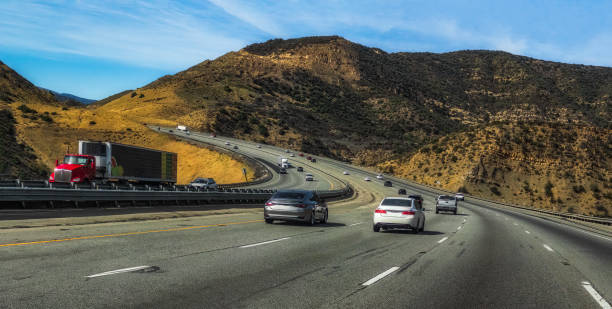 istock Light Traffic along Interstate 5 in Grapevine, California, USA 1788728266