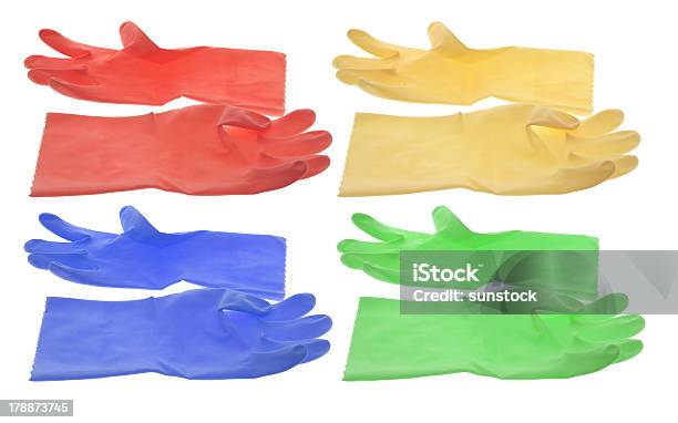 Guantes De Goma Foto de stock y más banco de imágenes de Colores - Colores, Elección, Fondo blanco