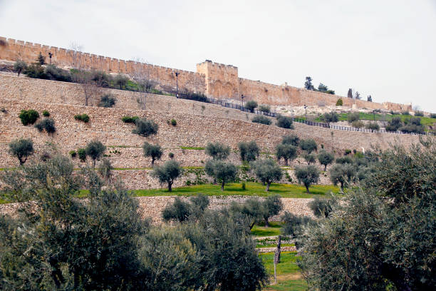 istock Golden Gate city wall with Kidron Valley below 1788739231