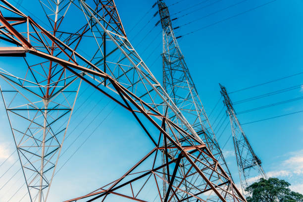 Inside of a large electricity pylon in Bangkok,Thailand