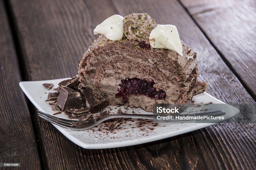 Porção de bolo de Chocolate - Foto de stock de Bolo royalty-free